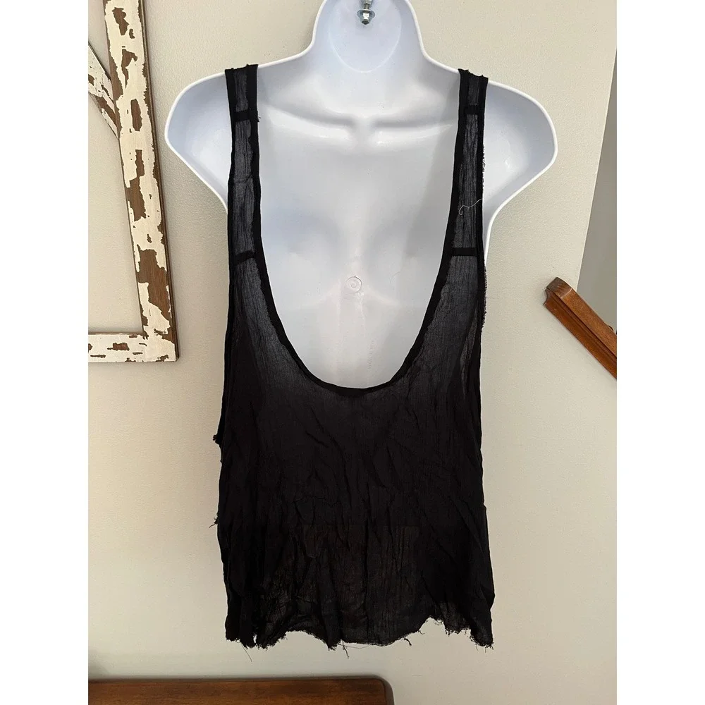 Intimately Free People Black Oversized Guaze Tank Top‎ Size XS